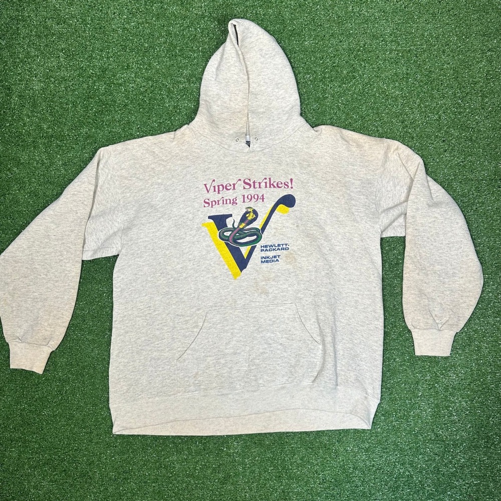 RARE 90s Vintage HP Hewlett-Packard Lee Viper Strikes Hoodie Mens XL Made USA